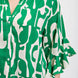 Geometric print ruffled bell sleeve woven top