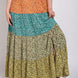 Ditsy floral color block skirt with front slit