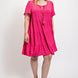 Textured woven tiered dress with tassel tie and pockets