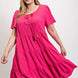 Textured woven tiered dress with tassel tie and pockets