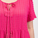 Textured woven tiered dress with tassel tie and pockets
