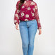 Mesh Floral Ls Top W/cami
