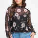 Mesh Floral Ls Top W/cami