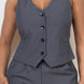 Buttoned Solid V-neck Vest Top
