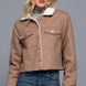 Button Closure Sherpa-lined Twill Jacket