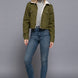 Button Closure Sherpa-lined Twill Jacket