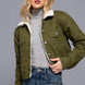 Button Closure Sherpa-lined Twill Jacket
