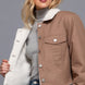Button Closure Sherpa-lined Twill Jacket
