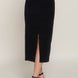 Front Open Slit Corduroy Midi Skirt
