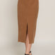 Front Open Slit Corduroy Midi Skirt