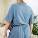 Short Sleeve Collar V Neck Waist Elastic Side Pocket Button Down Knit Romper