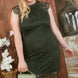 Lace Crochet Mini Raglan Dress With Zipper Back
