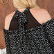 Plus Size Round Neck Contrast Mesh Cold Shoulder Ruffle Detail Back Tie Leopard Printed Dress