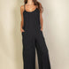 Spaghetti Strap Solid Wide Jumpsuit