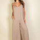 Spaghetti Strap Solid Wide Jumpsuit