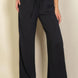 Drawstring Waist Wide Leg Minimalist Pants