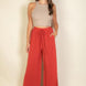 Drawstring Waist Wide Leg Minimalist Pants