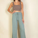 Drawstring Waist Wide Leg Minimalist Pants