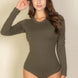 Solid Long Sleeve Round Neck Bodysuit
