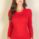 Solid Long Sleeve Round Neck Bodysuit