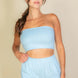 Simple Solid Color Tube Top And Shorts Two Piece Set
