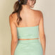 Simple Solid Color Tube Top And Shorts Two Piece Set