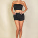 Simple Solid Color Tube Top And Shorts Two Piece Set