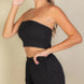 Simple Solid Color Tube Top And Shorts Two Piece Set