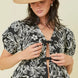 Denim Embroidered Crop Top With Front Tie Detail