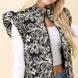 Floral Velvet Embroidered Denim Puffer Vest