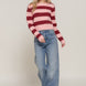 Long Sleeve Crew Neck Stripe Sweater
