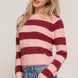 Long Sleeve Crew Neck Stripe Sweater