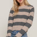 Long Sleeve Crew Neck Stripe Sweater