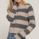 Long Sleeve Crew Neck Stripe Sweater