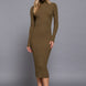 Long Sleeve High Neck Sweater Long Dress
