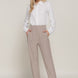 High Waist Pintuck Detail Long Pants