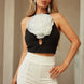 Flower Detailed Fashion Crop Top
