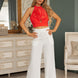Flower Detailed Fashion Crop Top