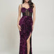 Cecily Teddy Velvet Corset Maxi Dress