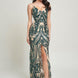 Spaghetti Strap Art Deco Sequins Maxi Dress