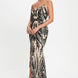 Spaghetti Strap Art Deco Sequins Maxi Dress