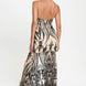 Spaghetti Strap Art Deco Sequins Maxi Dress