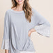 Animal Print Contrast Bell Sleeves Fashion Top With Gathered Front Hem