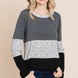 Colorblock Floral Contrast Long Sleeve Top