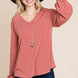 Casual V Neck Basic Long Sleeve Top