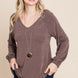 Casual V Neck Basic Long Sleeve Top