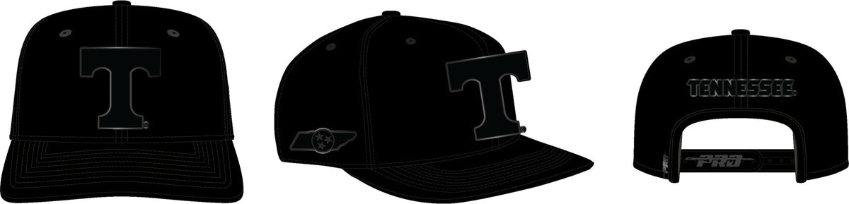 Tennessee Volunteers - NCAA Knoxville Triple Black Snapback Men's Hat
