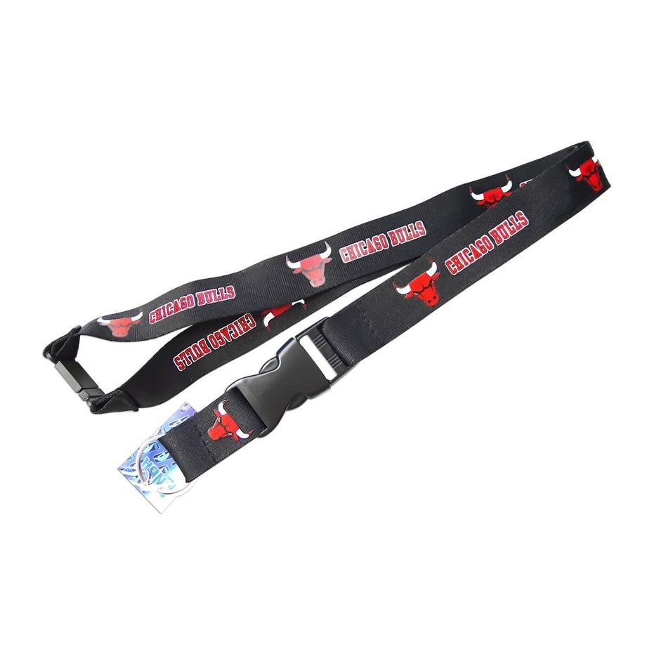 Chicago Bulls - Black Clip Lanyard Keychain ID Holder