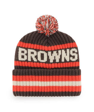 Cleveland Browns - Brown Bering Cuff Knit With Pom, 47 Brand