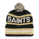 New Orleans Saints - Black Bering Cuff Knit Beanie Hat With Pom, 47 Brand